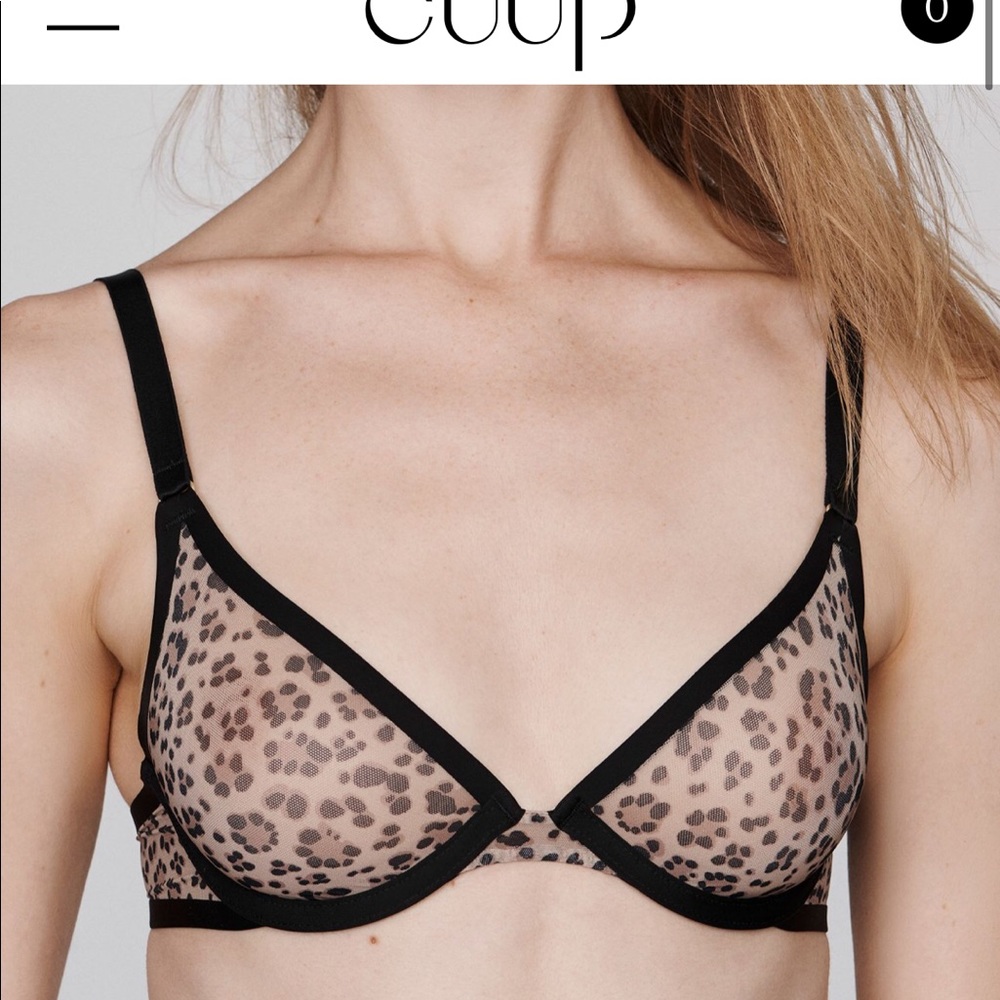 CUUP plunge bra 34b leopard print like new